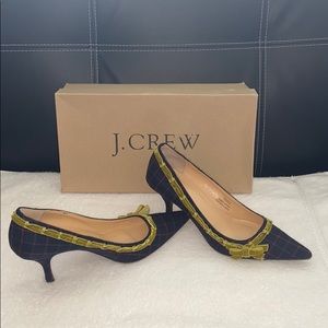 J. Crew pumps.  Size 7  plaid with green trim